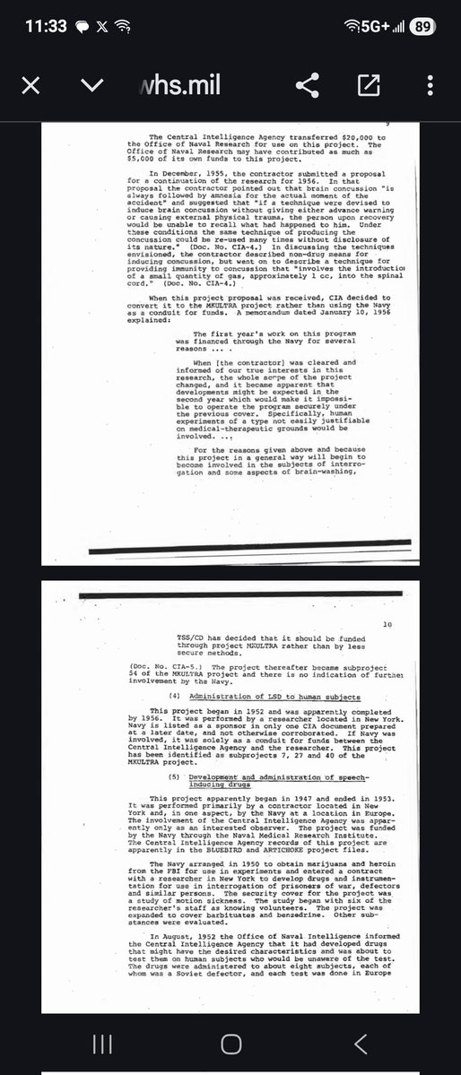 AreOhEssEyeEe's tweet image. What you are looking at is a declassified CIA document that describes a technique for inducing amnesia via brain concussions without external injury so the subject wouldn’t remember what happened. In their own words, “brain concussion is always followed by amnesia for the…