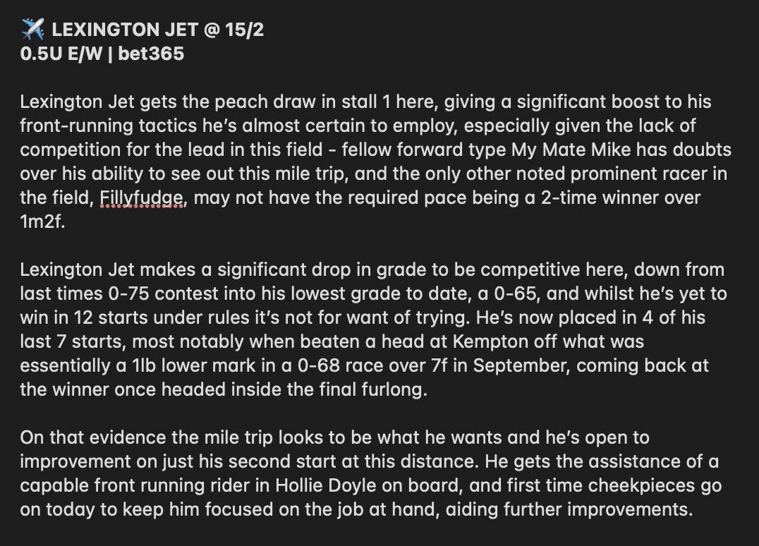 🏇🏼 Tommy's Tips tweet media