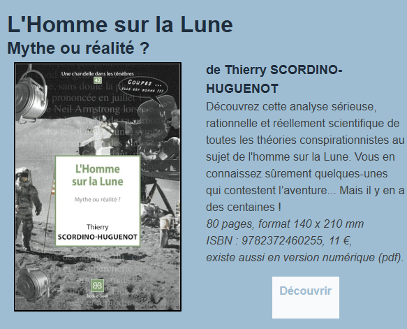 afis_science's tweet photo. ...et "L'Homme sur la Lune. Mythe ou réalité ?", de Thierry SCORDINO-HUGUENOT
https://t.co/5vpCbqa1Q4
6/6 https://t.co/ph2ZnC0CGQ