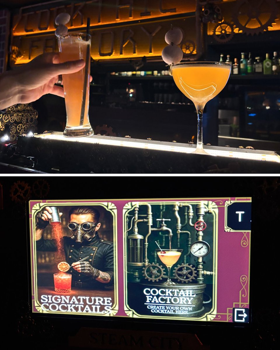 themanualguide's tweet image. Blending vintage design with an interactive concept—where handcrafted cocktails arrive by miniature bar-train—the Steam City Cocktail Bar is a true must-visit for anyone seeking a unique experience when exploring Barcelona.

#cocktails #cocktailbar