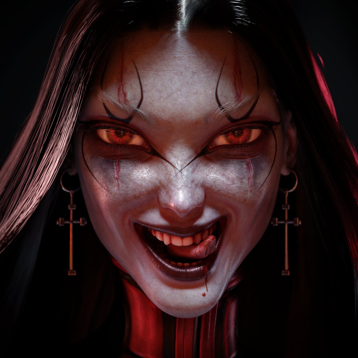 LazyMouse_'s tweet photo. Happy to finally share my new project: Claudia from "Requiem: Chevalier Vampire." 🧛‍♀️

What started as a quick speed sculpt turned into a deep dive into this dark, gothic world. Full breakdown and high-res renders on:
https://t.co/A7mqJgV7rf

#3DCharacterArt #GameReady https://t.co/TCK9T377SG