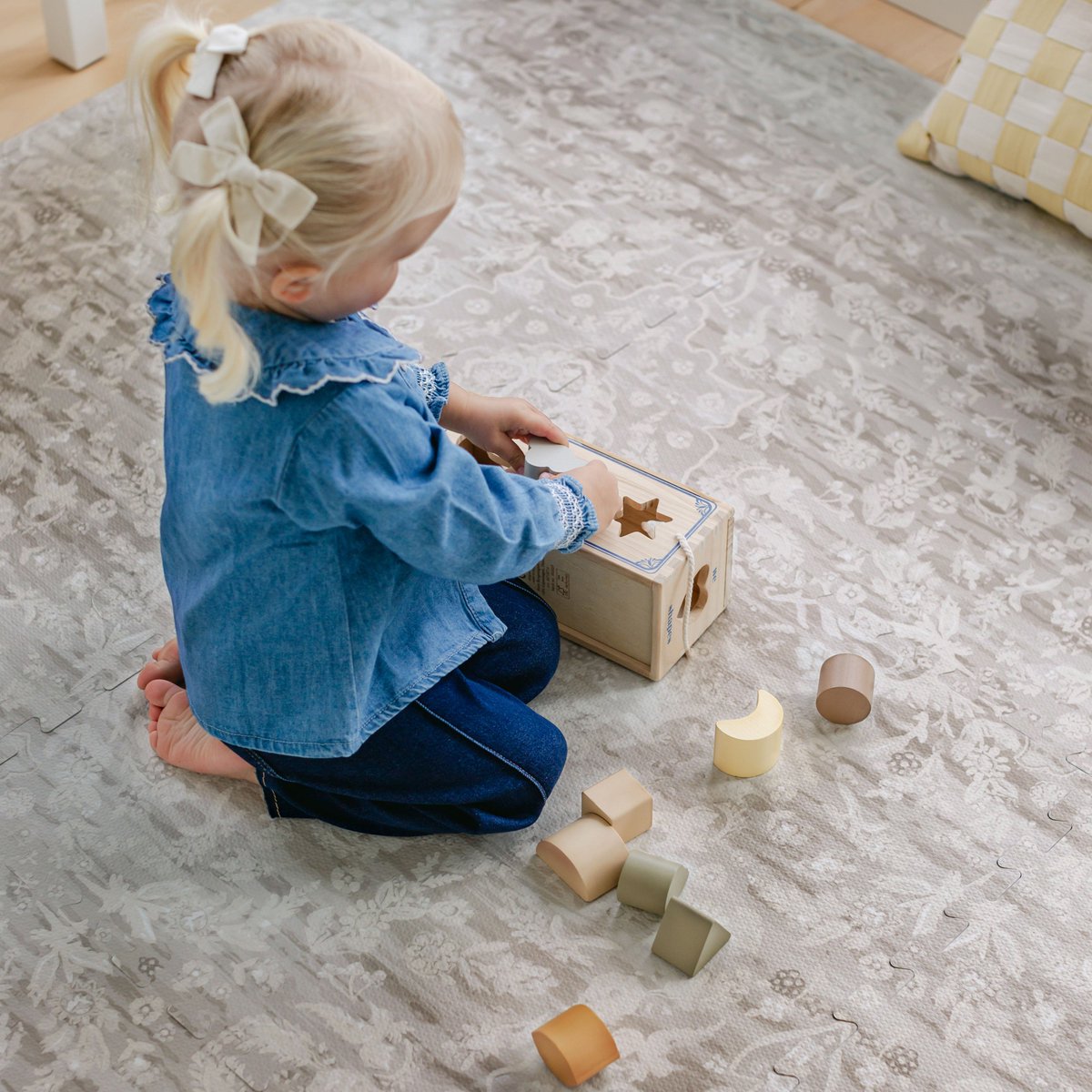 Products's tweet photo. Style meets safety with Emile play mat. Soft, stylish protection for little explorers.