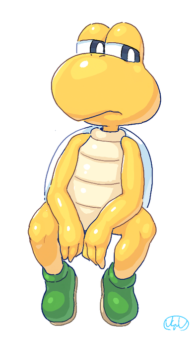 座ってるノコノコ🐢 