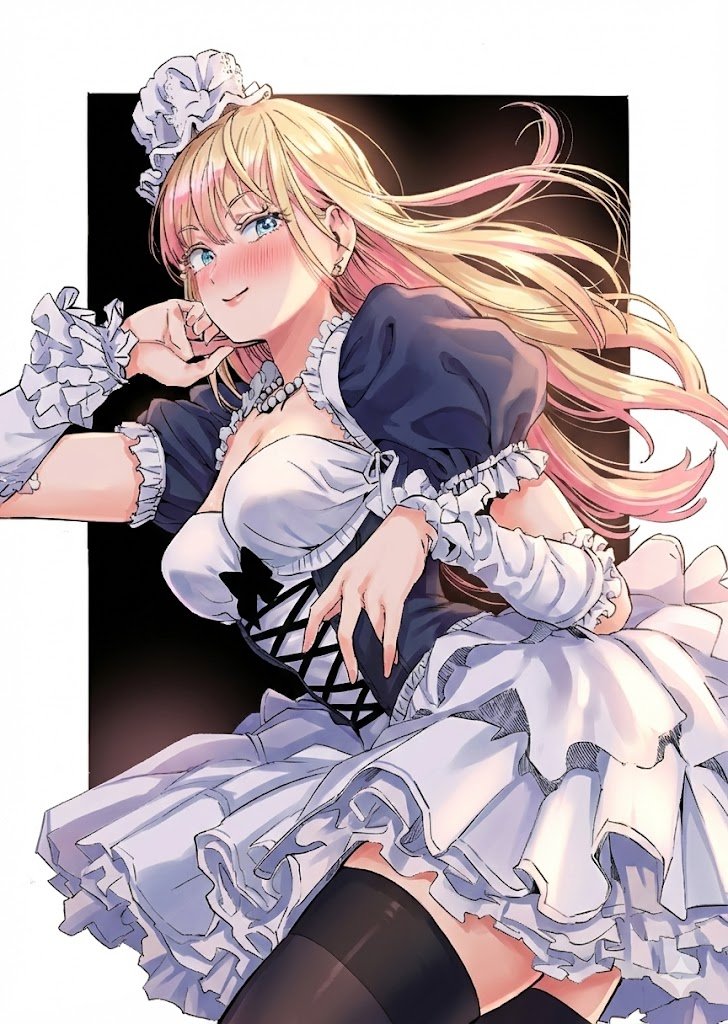 TanktopMagic44's tweet image. I wanted to try Gemini to color this panel, but it transformed Webigaza into a maid...