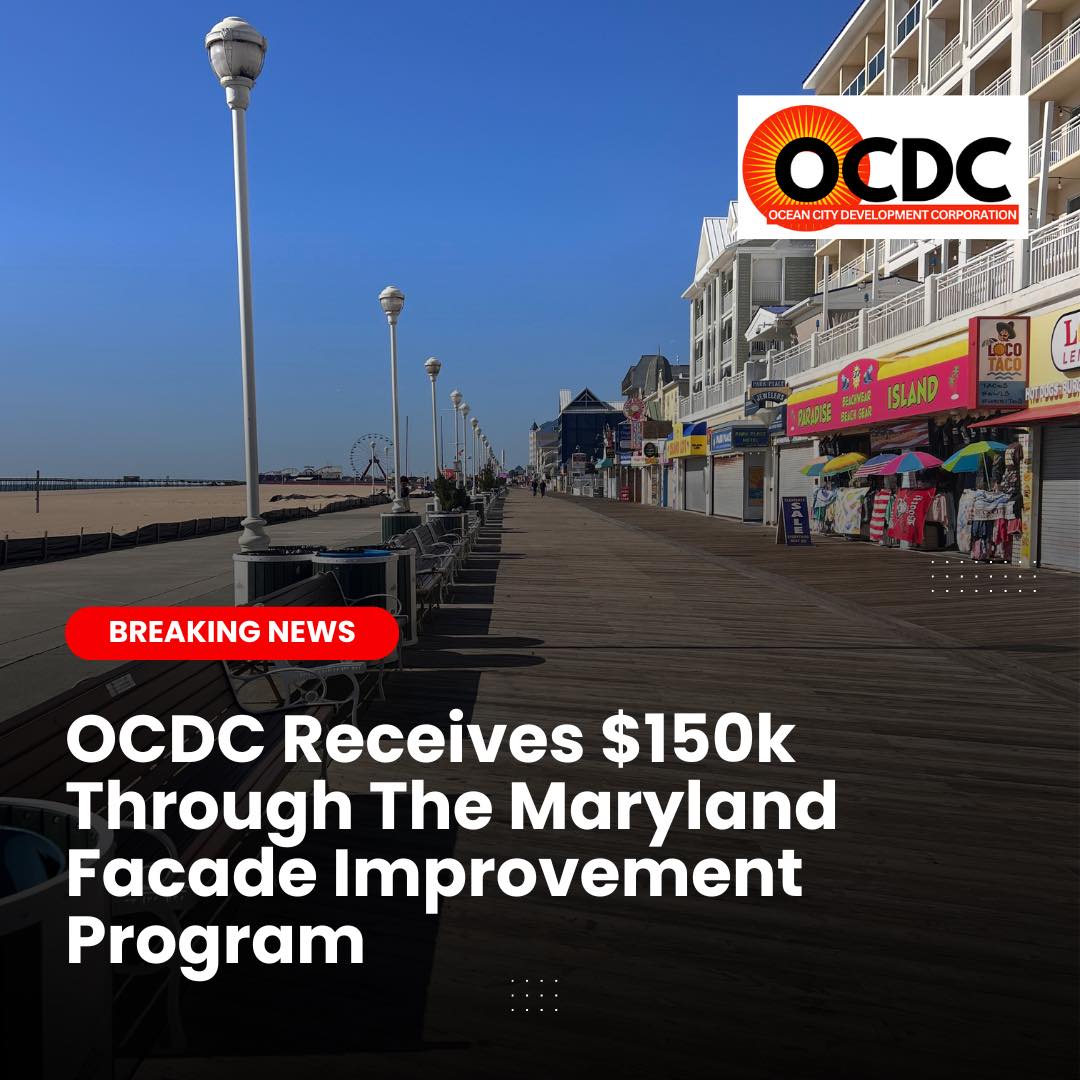 Downtown Ocean City businesses facing building or storefront challenges can access new support.

OCDC was awarded $150,000 through Maryland’s State Revitalization Program to fund façade improvements and business assistance programs.

Learn more: 👉 ocdc.org