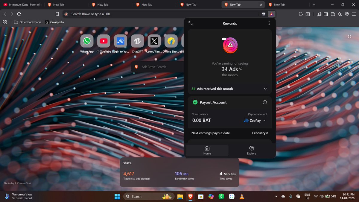 Rashmiranjan_1's tweet photo. Hy @brave
I’m using Brave Browser and I’ve seen 30+ ads, but there is no visible change in my BAT balance yet.
So is it really true that Brave pays money just for seeing ads? 🤔
#BraveBrowser #BAT #Crypto #DigitalAds #BrowserRewards https://t.co/6EEkag0bqu