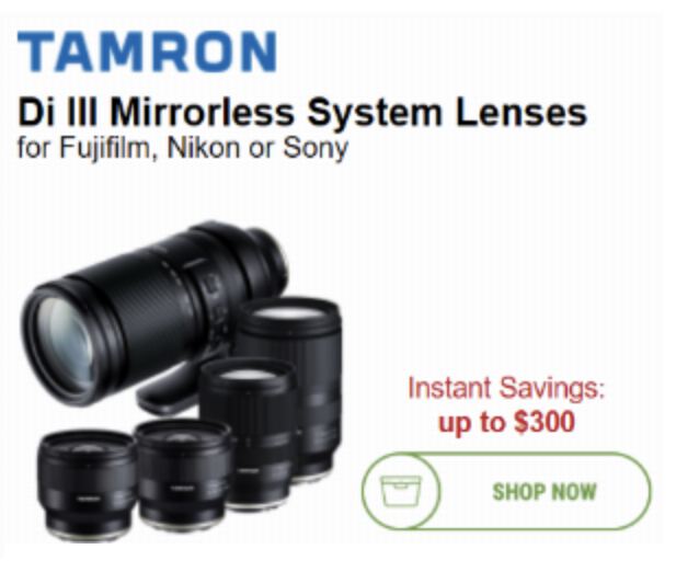 The latest Tamron rebates: bhpho.to/4pPNEcU