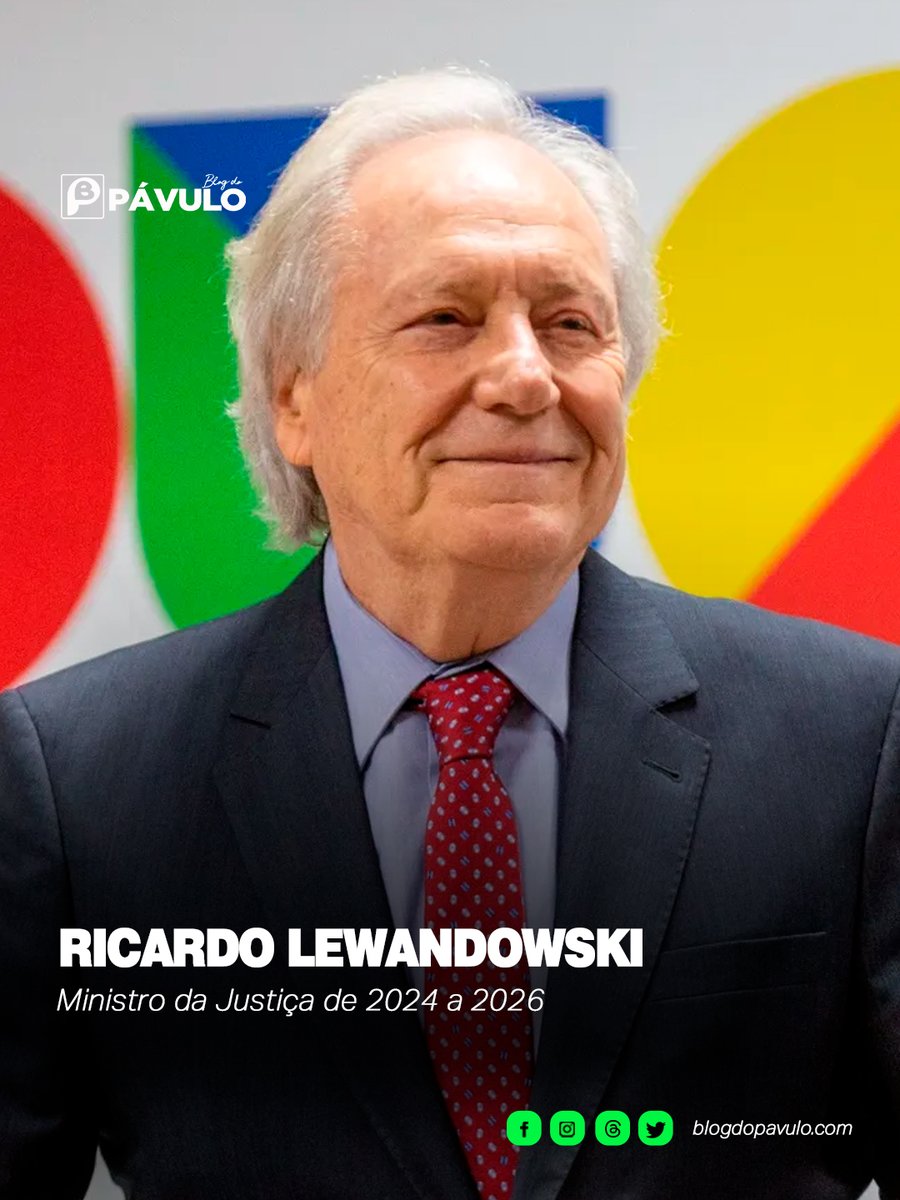 Blogdopavulo's tweet image. Lula confirma Wellington César Lima como novo ministro da Justiça ✅ 

Wellington substitui Ricardo Lewandowski, que deixou o governo na última sexta-feira (9/1).

blogdopavulo.com/lula-confirma-…