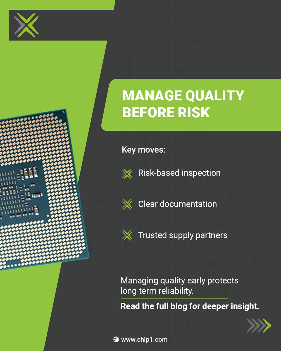 chip1exchange's tweet photo. In aerospace and medical electronics, quality isn’t a claim, it’s an outcome.
Availability alone doesn’t mean a part is usable. Traceability and qualification decide release readiness.
What high-reliability buyers are rethinking for 2026 👇
🔗comments
#Chip1 #HighReliability https://t.co/Rx1aTk9DsR