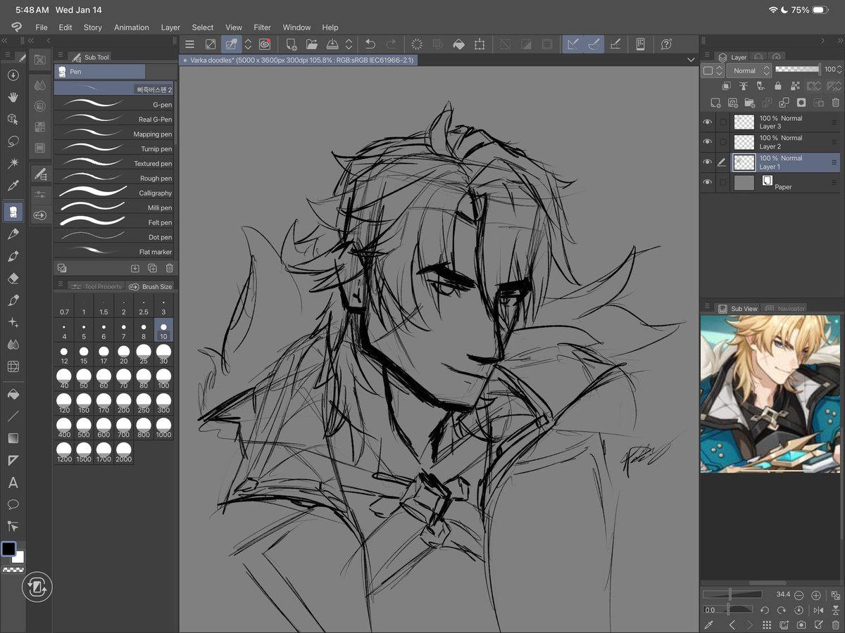 ASoulessCorpse's tweet image. I pumped out this sketch so fast. I love him so much

#Varka #GenshinImpact #art