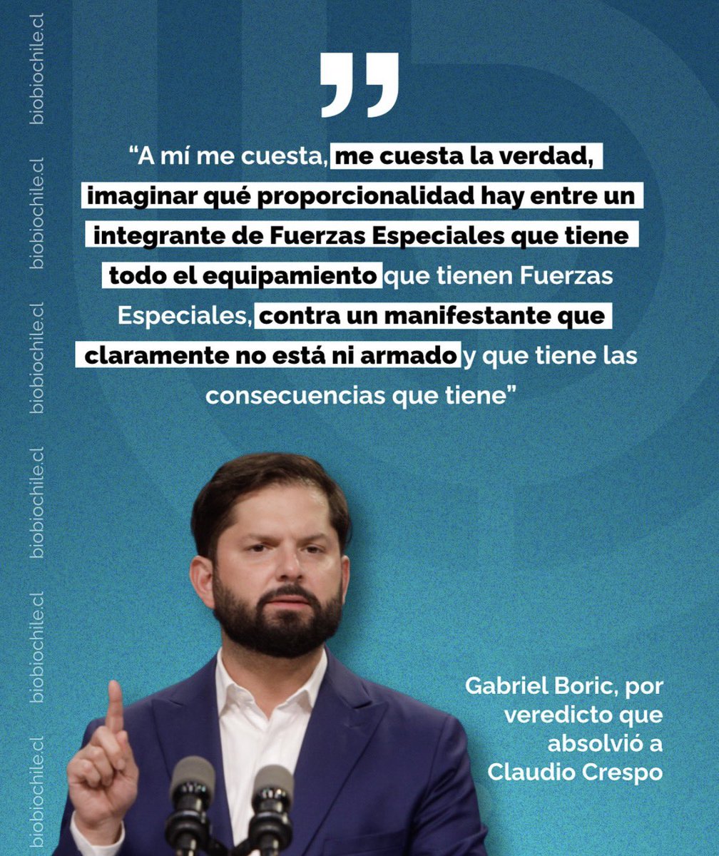 No puedo creer que <a href="/GabrielBoric/">Gabriel Boric Font</a> no sea capaz de quedarse callado para tratar de terminar su mandato con algo de dignidad. Cuestionando fallos judiciales. Me queda claro que estos comunistas seguirán queriendo destruir al país. No sabe lo mal que le hace a Chile su comentario?