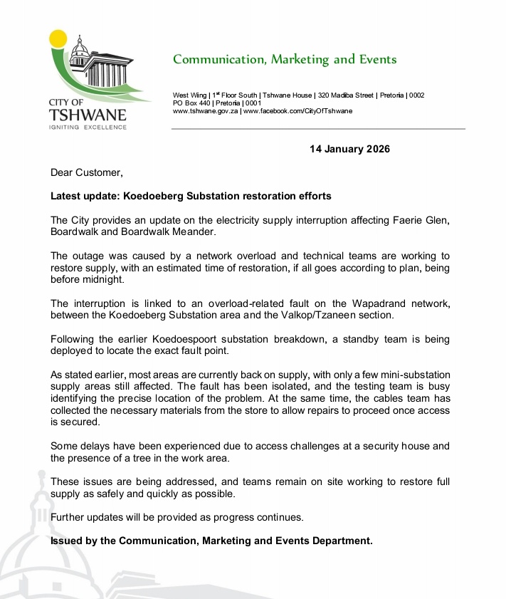 City of Tshwane tweet media