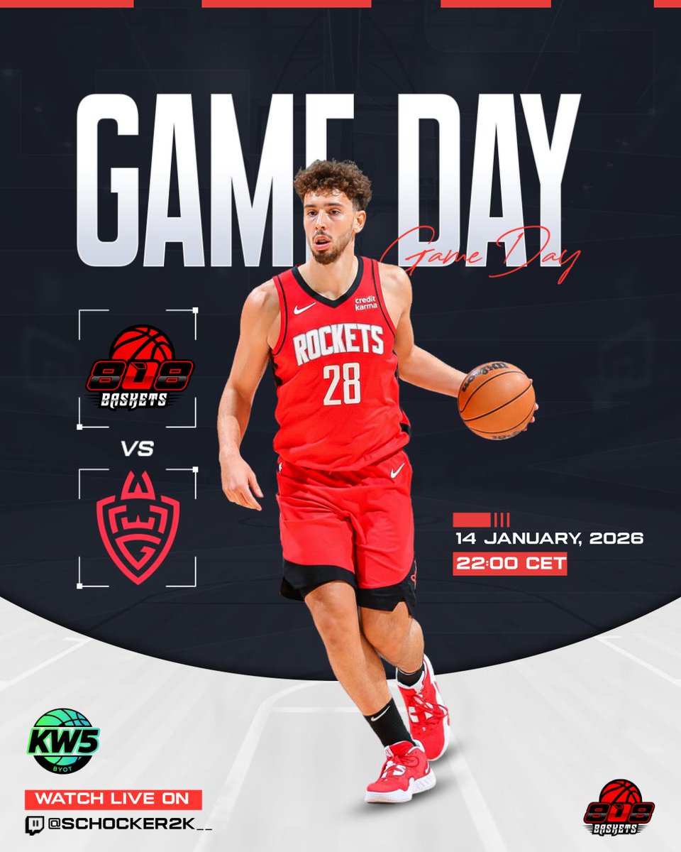 🚨GAMEDAY🚨
🏆<a href="/KW5_EU/">KW5.EU</a> 
📊PLAYOFFS R2
🏀<a href="/WLGgr/">WLGaming Esports</a> 
📺twitch.tv/schocker2k__
PG <a href="/Schocker2k/">Schocker2K</a> 
SG <a href="/IIlBenIIl/">IIlBenIIl</a> 
SF <a href="/Eroo2806/">Eroo</a> 
PF <a href="/timmie2005boy/">TimB-26</a> 
C   <a href="/Dociyyy/">Doci</a>