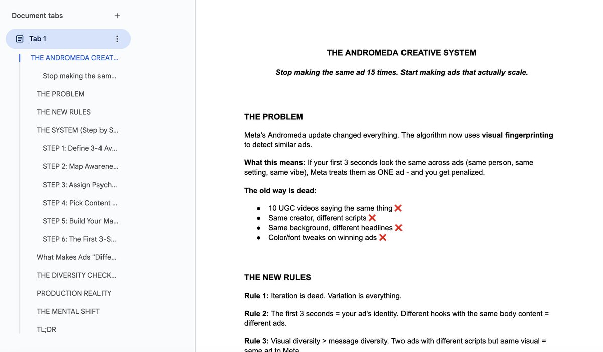 spent 3 weeks turning everything we know about meta ads into one doc

the whole system. start to finish. nothing held back.

rt + comment "meta" and it's yours
(must follow for dm)
