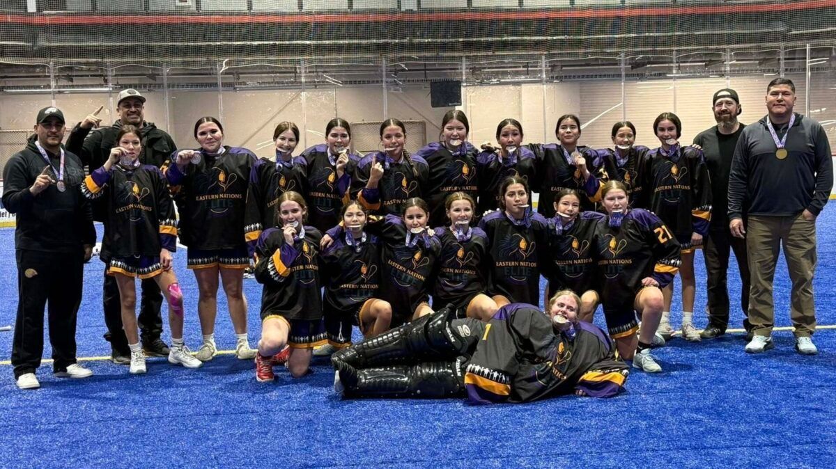 ndnsports's tweet image. The Eastern Nations Elite, made up of players from Kahnawake, Akwesasne, Six Nations, and Cornwall, won the 2031/2030 girls tournament at Border Wars.
#NativePreps #FirstNations #LAX

Read at: buff.ly/i3VFyO3