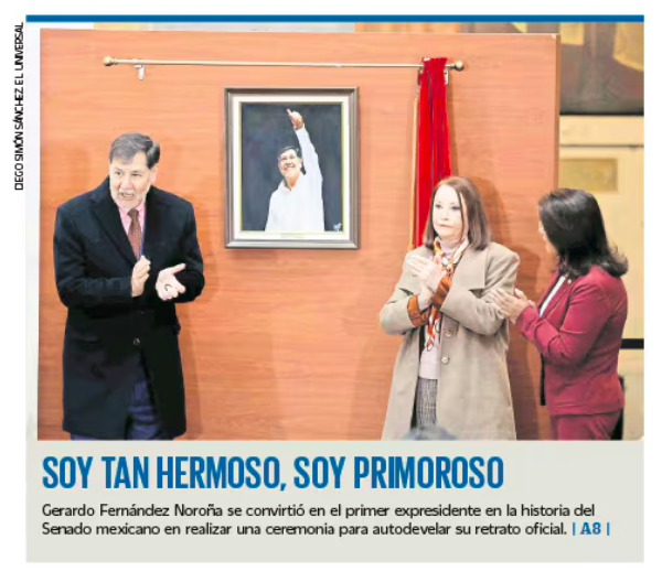 silbermeza's tweet photo. Un 10 para los editores de portada de @El_Universal_Mx. Se agradece soltar una carcajada entre tantos problemas que hay en el mundo.
Aunque creo que Noroña ya le ganó en vanidad y hedonismo a Gordolfo Gelatino. El alumno se convirtió en maestro... ¡Ahííí! https://t.co/pKpFRtewiY