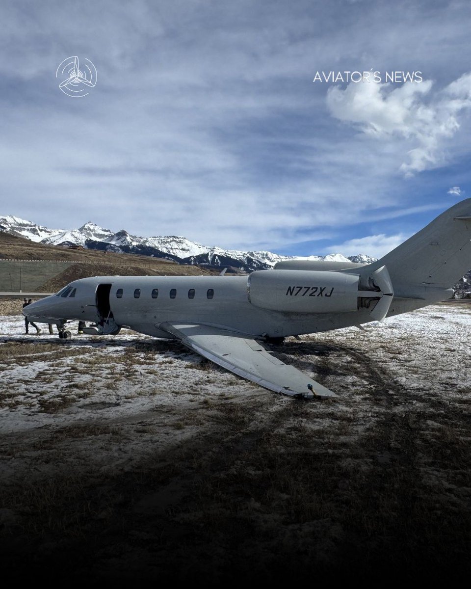AviatorsAlley's tweet image. Jet Excellence Cessna Citation X veered off the runway at Telluride after touchdown, reportedly due to strong crosswinds. All 3 onboard were uninjured.
#AviationNews #CitationX #RunwayExcursion #AvGeek #BreakingNews ✈️