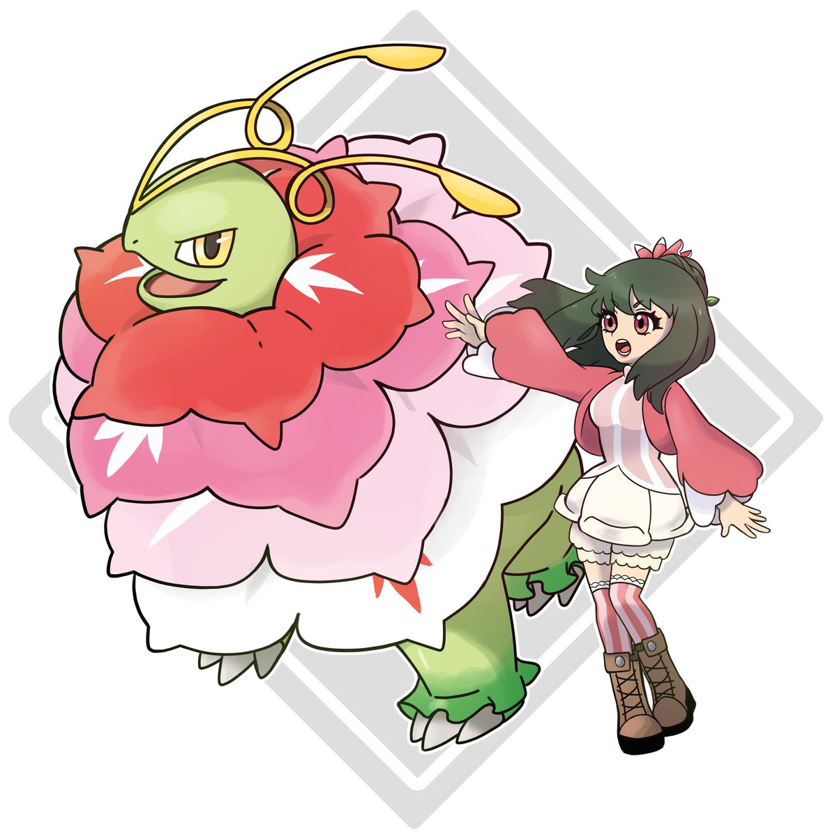 Pokemon Legends ZA: Trainer Ivy and Mega Meganium