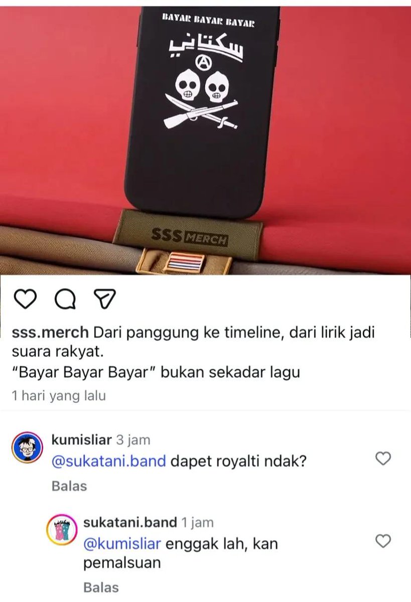 SSS merch mental zionis sekali. maen ngambil karya orang. Musisi udah gak dapet duit layak di streaming, lagunya di-take down.. eh merchnya dibajak juga... Mental kadarshian sekali... <a href="/0tk0il/">ØTöNGKØiL</a> <a href="/aparatmati/">🐺</a>