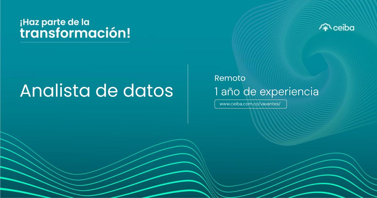 📈 ¡Únete a la #FamiliaCeiba como Analista de Datos!

Buscamos talento en Colombia para trabajar 100% remoto en proyectos de impacto internacional. 🌍

📝Aplica aquí: acortar.link/A7DaQ7 
🔎 Visita nuestro sitio: acortar.link/xMEK0c 

#DataAnalyst #Colombia #Remoto