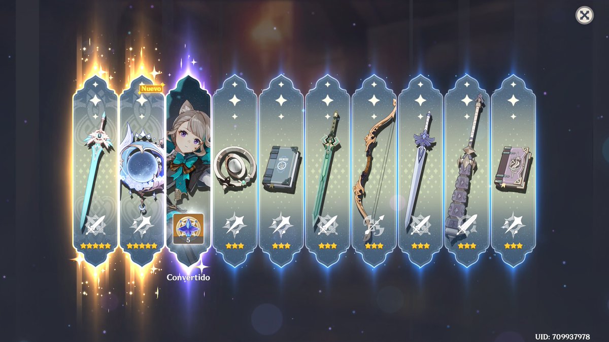 Después de perder el 50/50 con una Qiqi, me han regalado un susto/sorpresa en el banner de armas 🥹