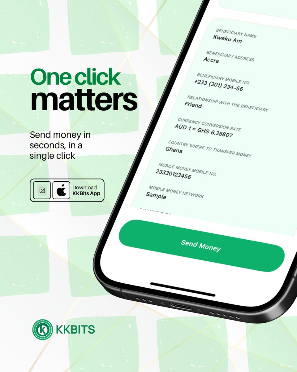KKBITS1's tweet image. Sending money should not feel complicated. Once details are confirmed, KKBits lets you send in one click.

Less friction means fewer errors and faster support for the people who count on you.

#KKBits #OneClickTransfer #EasyRemittance #SendMoneyFast #MoneyTransferApp