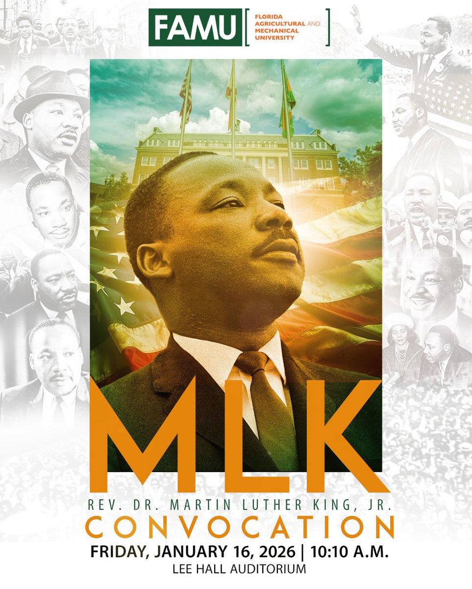 FAMU_1887's tweet photo. Florida A&amp;M University is honored to welcome alumnus Pastor Darrick D. McGhee Sr., senior pastor of Bible Based Church, as the keynote speaker for the 2026 Dr. Martin Luther King Jr. Convocation.

📅 Friday, Jan. 16, 2026
⏰ 10:10 a.m.
📍 Lee Hall Auditorium
📺 YouTube LIVE https://t.co/LfEoSGQtT0