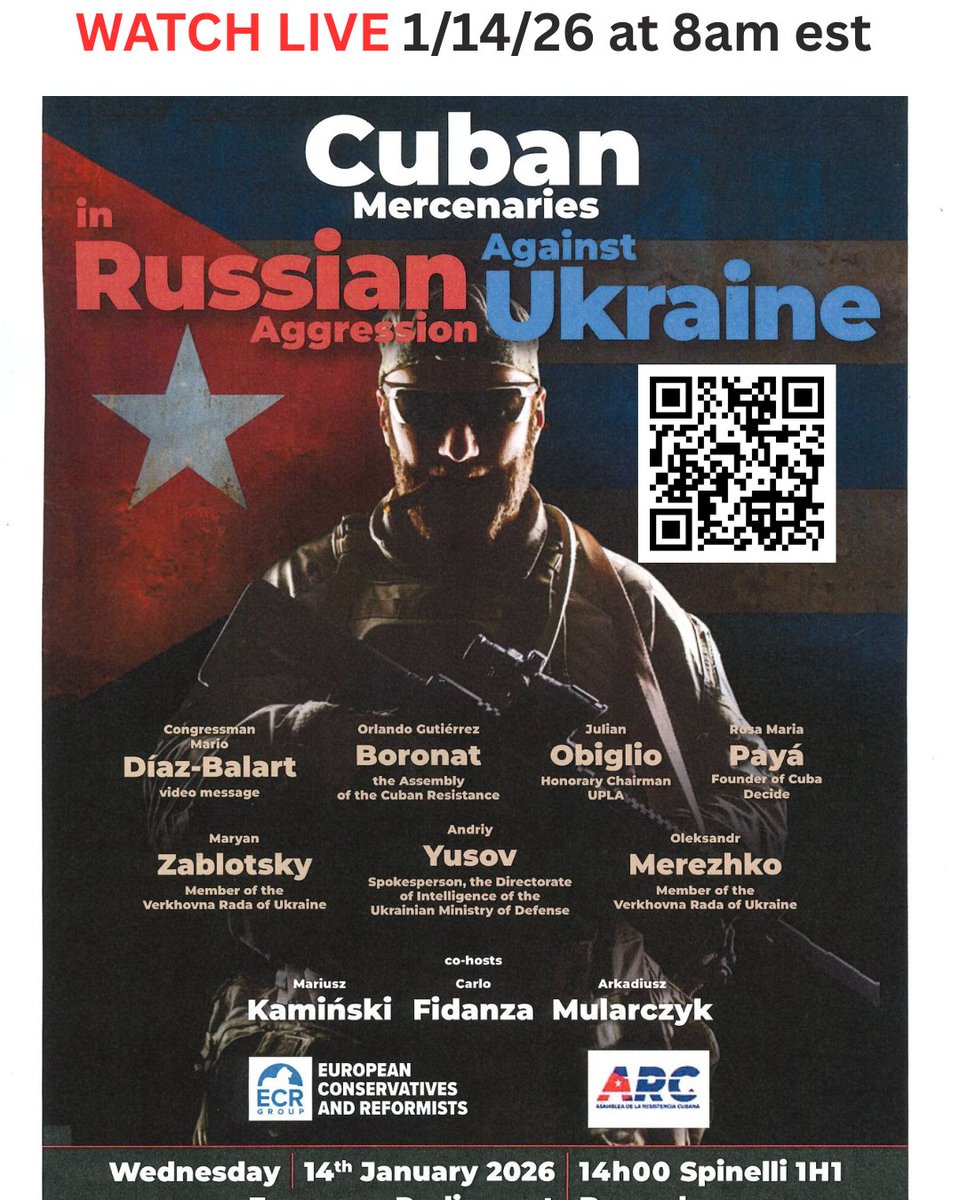 #Cuba #salvaracuba WATCH LIVE NOW-
EN VIVO AHORA
1/14/26 - 8am -Click QR Code
ep.interactio.eu/e5u4-9hr-lj7h-…