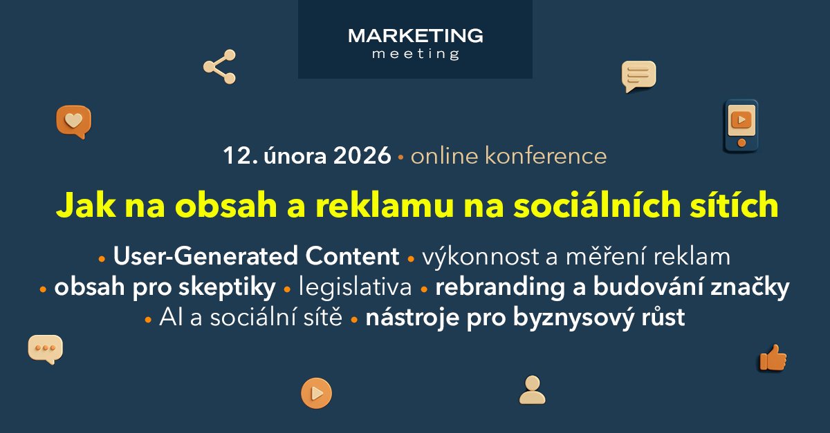 Co dnes rozhoduje o výkonu obsahu a reklamy na sociálních sítích?
Už 12. února online 𝐌𝐀𝐑𝐊𝐄𝐓𝐈𝐍𝐆 𝐌𝐄𝐄𝐓𝐈𝐍𝐆: Jak na obsah a reklamu na sociálních sítích.
Meta reklama, UGC, LinkedIn 2026, AI i právo v praxi. 1url.cz/LJAhN #MMPrague
