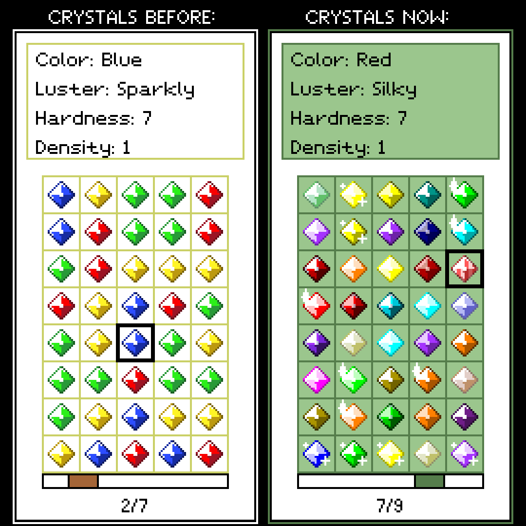 I overhauled the crystals in Zokai. See replies for more!