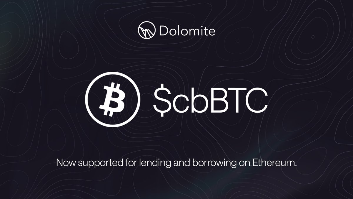 Dolomite_io's tweet photo. New on Dolomite:

$cbBTC (@coinbase Wrapped Bitcoin) is now live on our @ethereum deployment.

Bitcoin exposure, now supported for lending and borrowing — learn more ⤵️ https://t.co/GMoFf3Q8x8