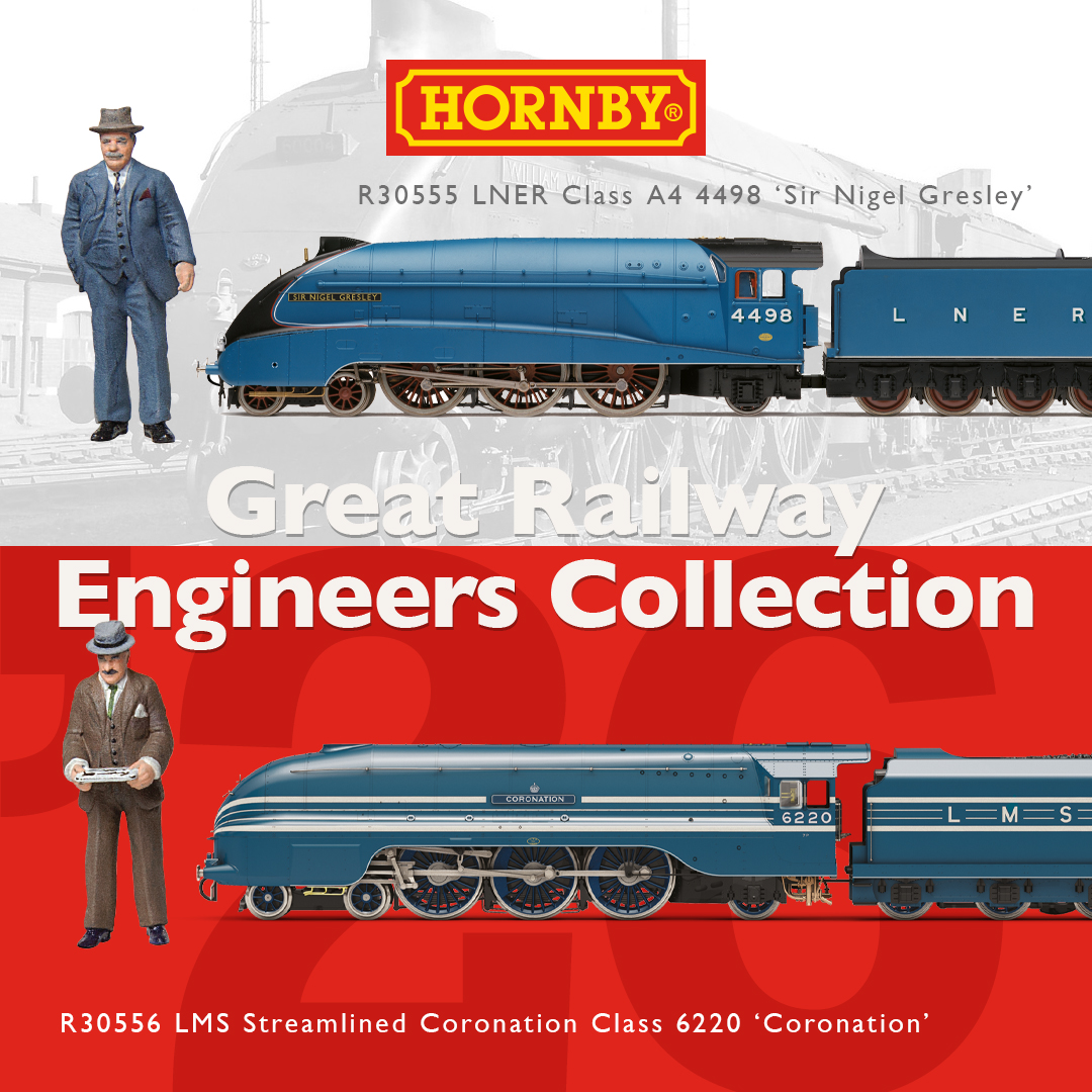 hornby's tweet photo. Celebrate the 150th Anniversary of the birth of two of Britain's greatest railway engineers; Sir Nigel Gresley and Sir William Stainer, with our brand new collection of limited-edition locomotives.

Find out more today 👉https://t.co/e5WKArAsLb 

#Hornby #Modelrailways https://t.co/mtDMCwbt58