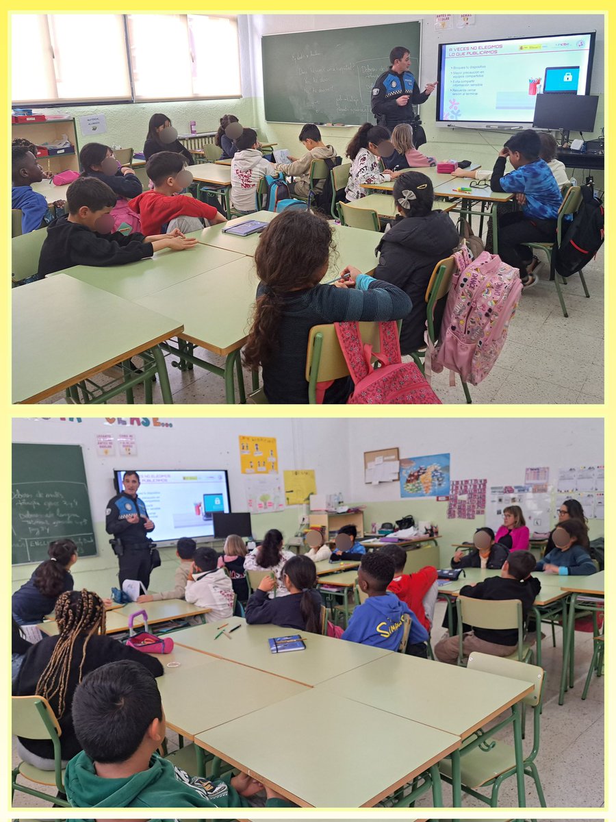 Con el objetivo de aprender los aspectos relacionados con la @ciberseguridad, los #alumnos de #cuarto de #primaria han asistido en el <a href="/CeipBeatriz/">CEIP BEATRIZ GALINDO</a> a una charla con el agente Carlos de la #policialocal de #Salamanca gracias a la <a href="/ciudadsaberes/">Ciudad de Saberes</a>
