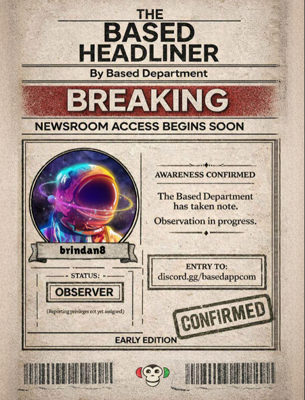 sooner or later everyone trades opinion
i already stepped into what’s forming
what to do
- discord.gg/Basedappcom
- based headliner
- generate id
- post on x tagging <a href="/Basedappcom/">Based</a>
- submit link