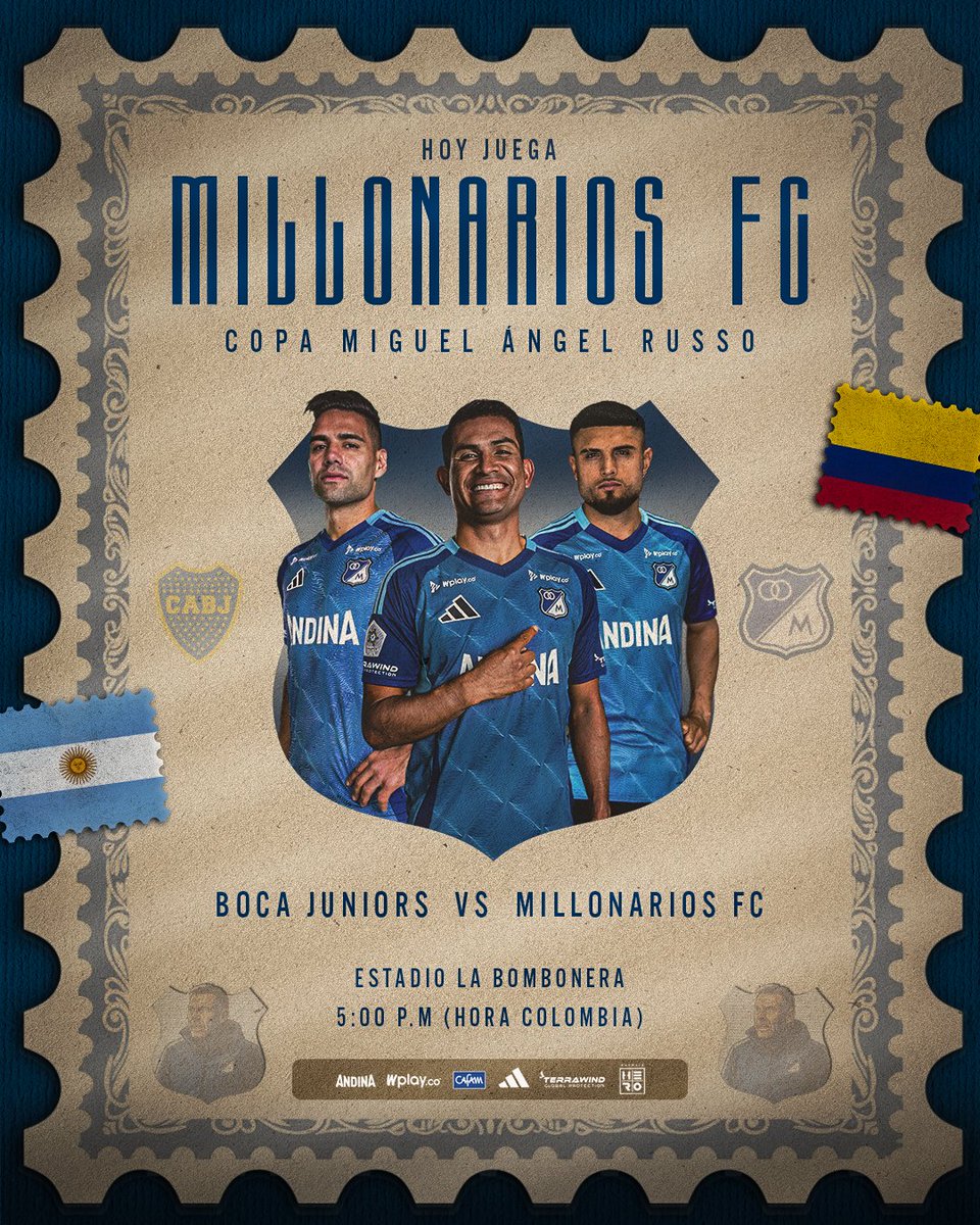 MillosFCoficial's tweet image. ¡HOY JUEGA MILLONARIOS FC! ⚽🔥

⏱️ El balón rodará a las 5:00 pm (Col) en la Bombonera para nuestro duelo frente a Boca Juniors por la Copa Miguel Ángel Russo. ¡Vamos Embajador! Ⓜ️🇦🇷