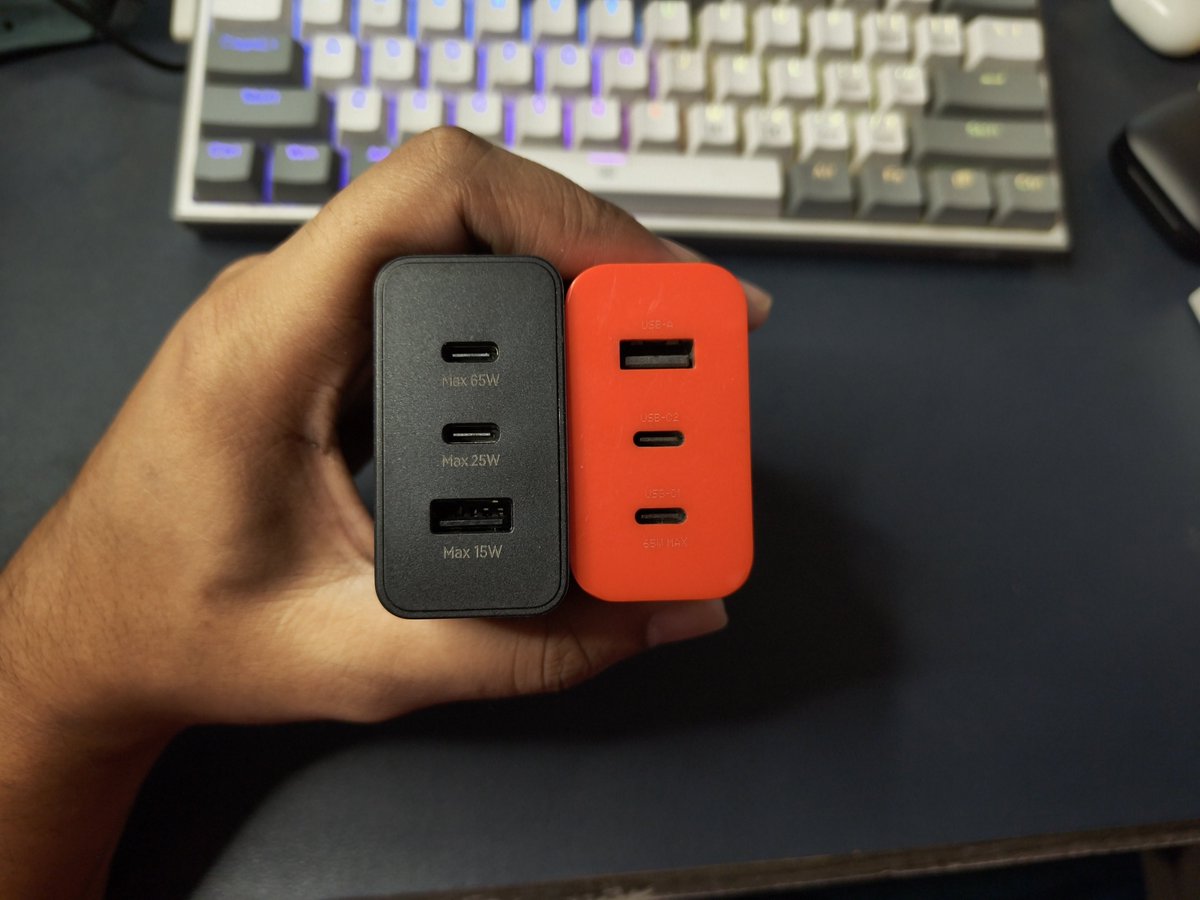 This samsung 65w brick is so HUGE compared to my CMF 65W GaN charger .