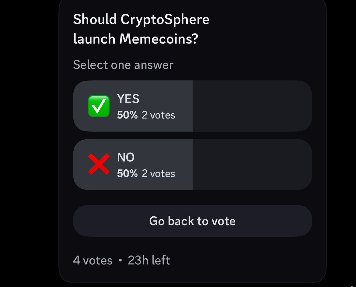 HQCryptoSphere's tweet image. Start Voting!

discord.gg/HgdvFqJve3