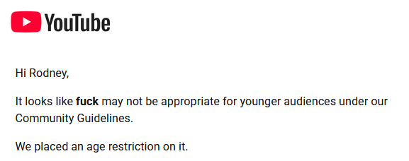 YouTube keeping the kids safe by age-restricting 5 year old unlisted videos I uploaded to share with friends