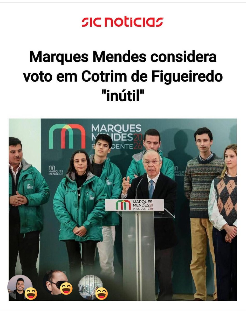A candidatura de #MarquesMendes é inútil. Só serve para dispersar votos #imaginaportugal #CotrimPresidente
