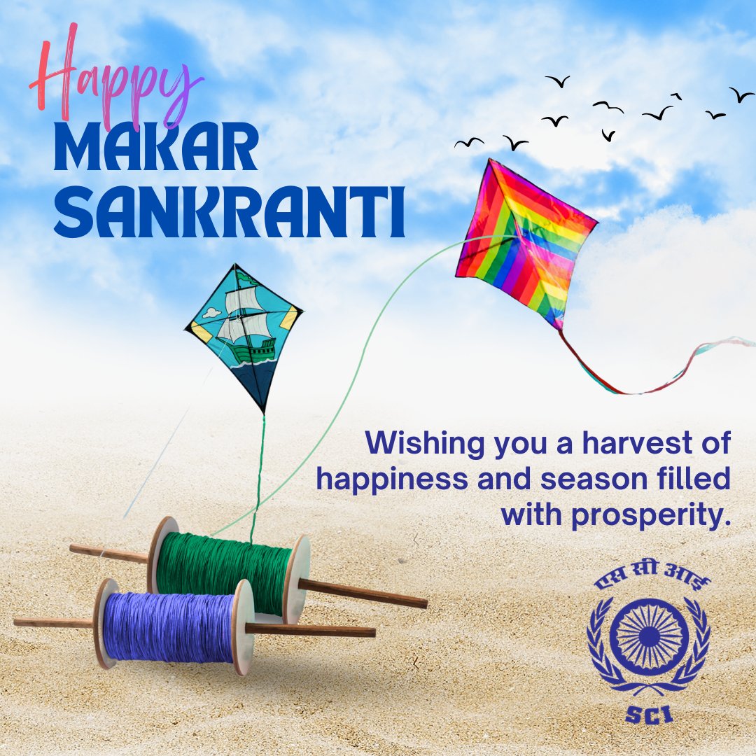shippingcorp's tweet photo. As the kites soar high, may your hopes and aspirations rise even higher.
SCI wishes you a Happy Makar Sankranti filled with happiness and prosperity. 🪁✨
@shipmin_india @PIB_ShipMin @CaptBKTyagi2 @CMMI_India @imare_india https://t.co/WxXtgKSM6Y