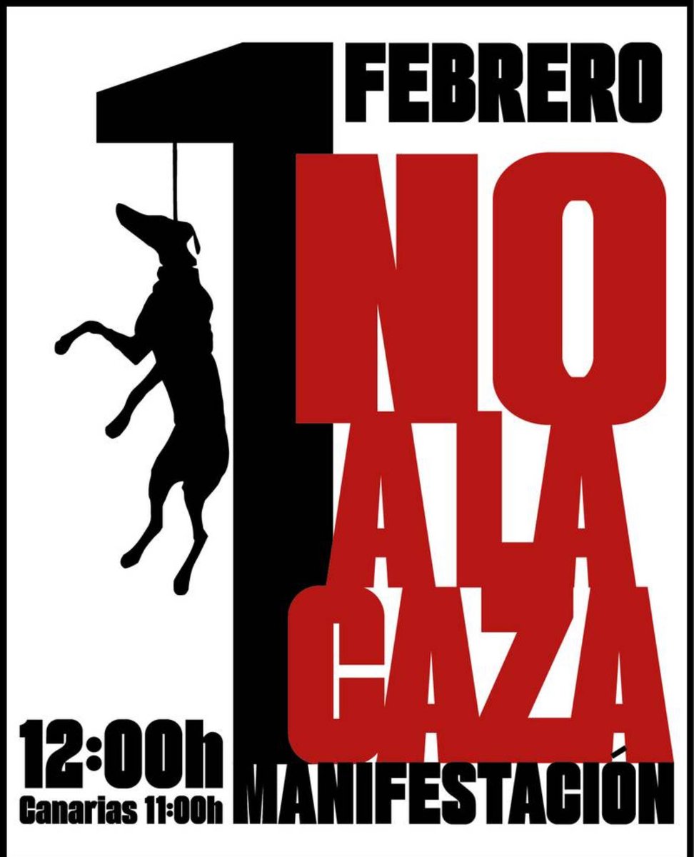 Como cada año nos adherimos a la manifestación del día 1 de febrero convocada por <a href="/plataforma_NAC/">Plataforma NAC #NoALaCaza</a> 

Consultad aquí las ciudades plataformanac.org/manifestacion-…