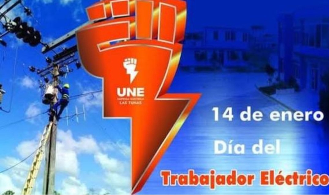 14 de Enero se instituyó como el Día del Trabajador Eléctrico en recordación a la intervención en 1936 por Antonio Guiteras . Felicidades desde la Dirección General de Educación #LaSierpe <a href="/AndreiArmasBra6/">Andrei Armas Bravo</a>
<a href="/Dailanysca99151/">Dailanyscastillo</a>
<a href="/quintero_lianet/">Lianet Cárdenas Quintero</a>