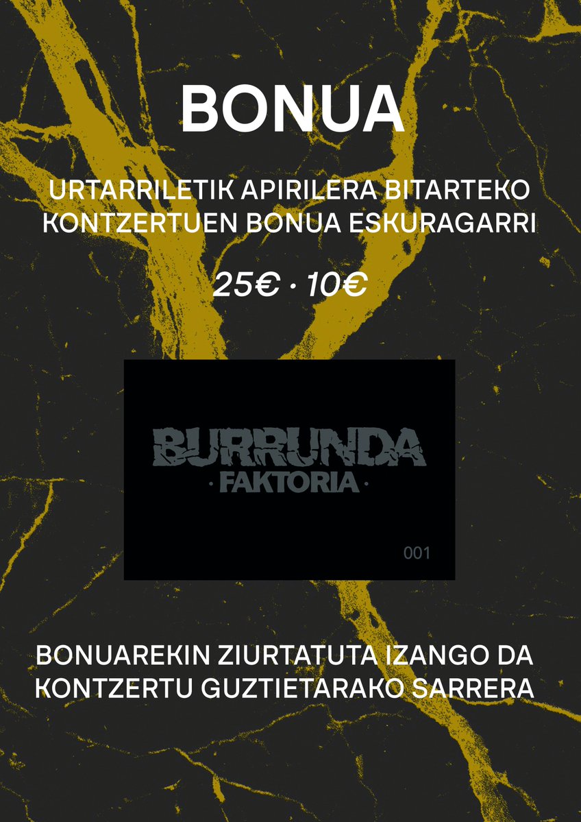 Kaixo!
6. denboraldian ere egongo dira bonuak. Bat erosiz gero, kontzertu guztietara sartzeko aukera ziurtatuta izango duzu.
Kontzertuetan izango duzue hartzeko aukera. Zenbat eta lehenago hartu, hobeto.
Animatu!
#burrundafaktoria #antixenagaztetxia