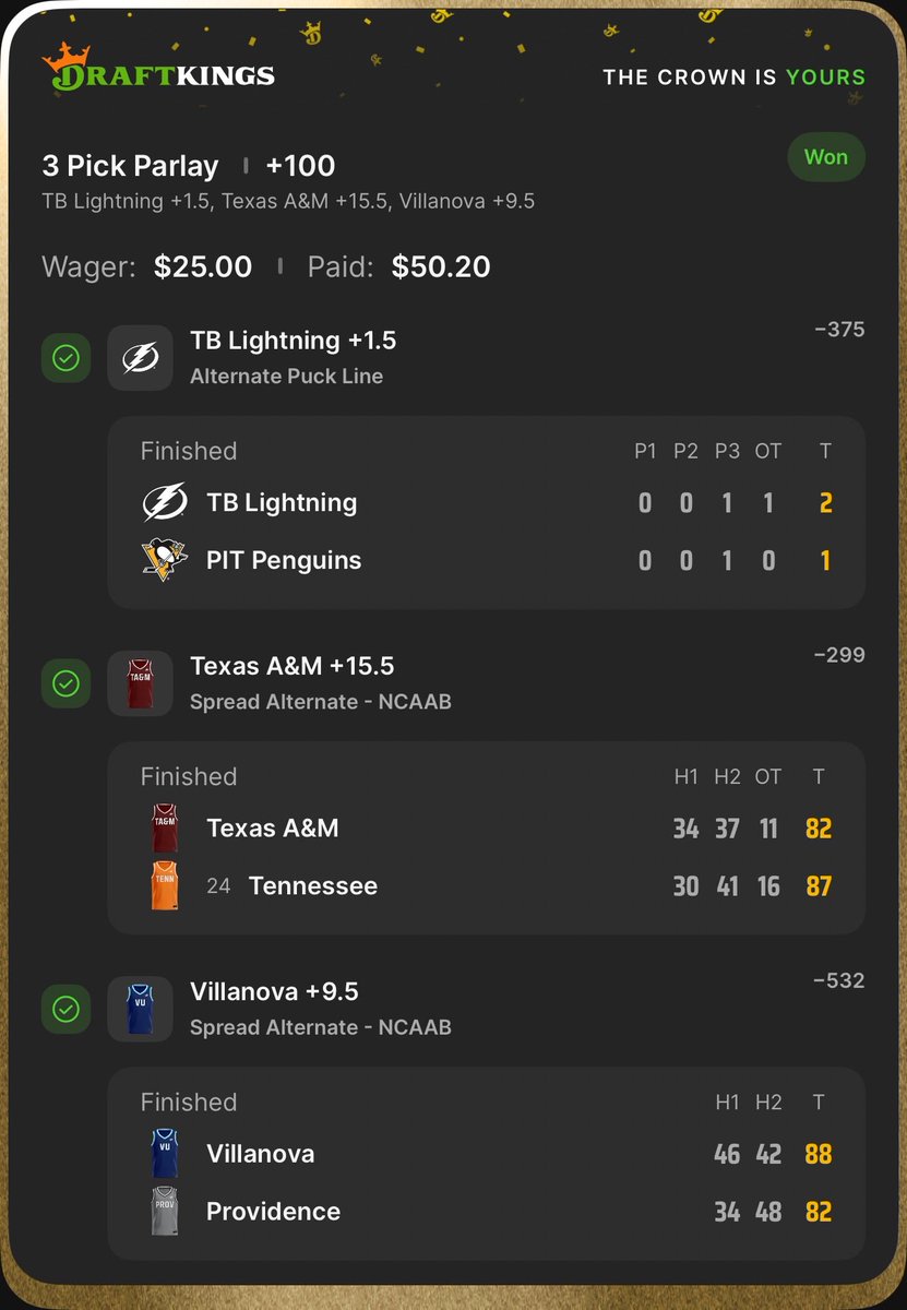 Bang!💥 Cash Day 1 of the $25-$800 in 5 Days Ladder Challenge!

Congrats to all who tailed! Let’s get it today for Day 2. Let’s hope all of them are sweat free like this.