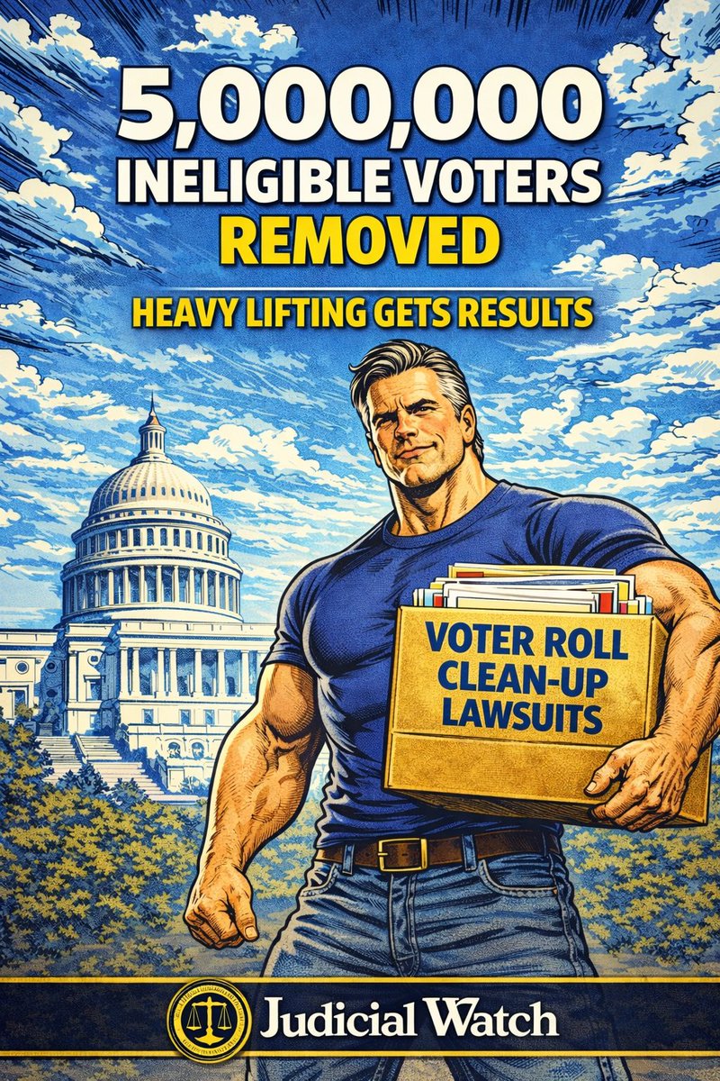 HUGE: After <a href="/JudicialWatch/">Judicial Watch ⚖️</a> lawsuit, Oregon Secretary of State just announced removal of 800,000 dirty names from voter rolls! So now it looks like Judicial Watch lawsuits will clean 5.8 MILLION names from the voter rolls nationally. And federal lawsuits to clean millions more