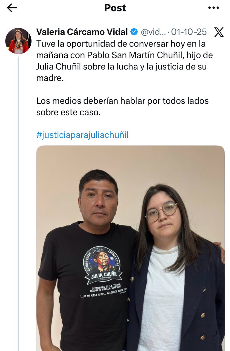 DRESTRUM__Pl's tweet image. 🔴 CONFIRMADO: Valeria Cárcamo se reunió hace 3 meses con el presunto asesino de Julia Chuñil. Hoy fue detenido por carabineros. Se le formalizará por delito de parricidio. ☠️