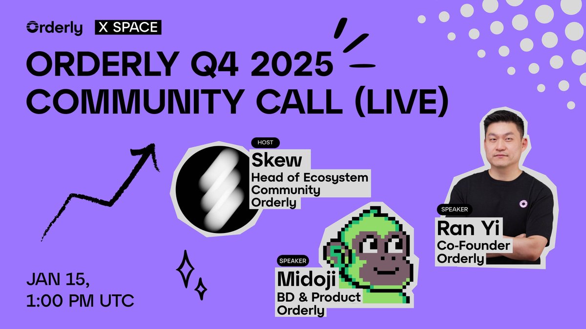 Q4 Community Call’a davetlisiniz! 

<a href="/ranyi1115/">Ran</a>, <a href="/midoji7/">Midoji</a> ve <a href="/52kskew/">Skew Δ</a> ile birlikte olacağız.

Q4’ün nasıl geçtiğini ve Orderly’nin bundan sonra nereye gittiğini detaylıca konuşacağız.

Gündem:
• Q4 performansı ve temel metrikler
• Altyapı ve validasyon
• 2026’da bizi neler