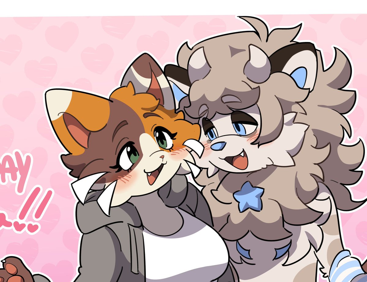 UnderFact_'s tweet image. Ever so slightly outdated ref sheet be up you; This is from back in 2023! Her patterns aren't consistent in any way since she dyes them on herself :3
She's supposed to be drawn with big chunky whiskers like in the second pic

Art by @loveycloud !!! My awesome big sister!!!