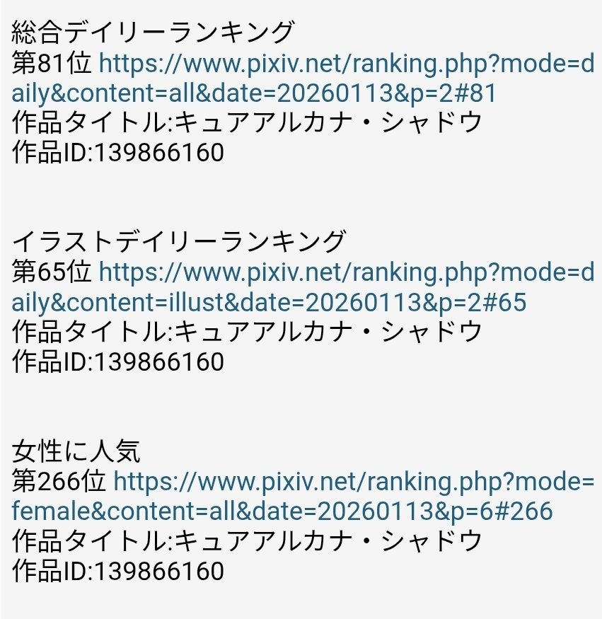 アルカナシャドウちゃん2万いいね ＆ pixivランキング入りありがとうございます！
こんな上の方に載ってるの初めてですが
、神絵の中に自分のがあるの違和感すごいな…