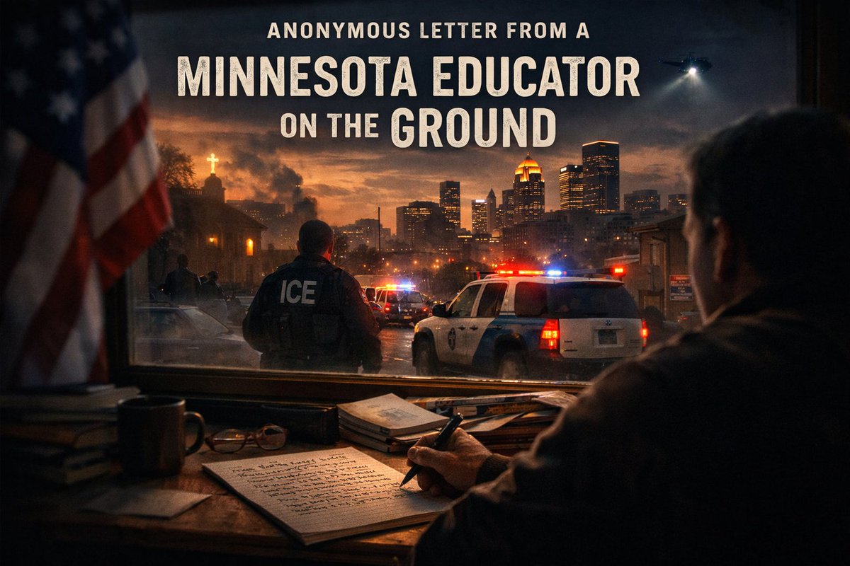 MAGACult2's tweet image. ANONYMOUS LETTER FROM A MINNESOTA EDUCATOR ON THE GROUND

I am a lifelong resident of Minneapolis and an educator who teaches at both a high school and a college here in the city. I have friends, family, colleagues, and students across the political spectrum. I am writing as an…